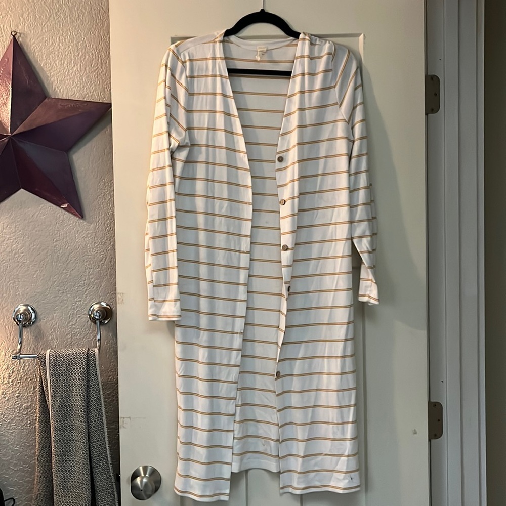 Lazy Sunday yellow and white striped sweater